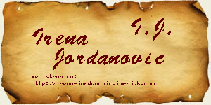 Irena Jordanović vizit kartica